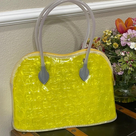 Big Bubble Bag BBB Made in Italy Yellow Bubble Wrap Handbag Y2K  Eco friendly - Picture 3 of 17